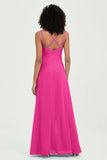 Maxi Chiffon Women's Formal Evening Dresses V Neck Bridesmaid Gowns Dress