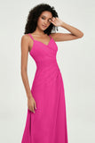Maxi Chiffon Women's Formal Evening Dresses V Neck Bridesmaid Gowns Dress
