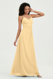Maxi Chiffon Women's Formal Evening Dresses V Neck Bridesmaid Gowns Dress