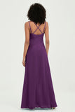 Maxi Chiffon Women's Formal Evening Dresses V Neck Bridesmaid Gowns Dress