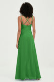 Maxi Chiffon Women's Formal Evening Dresses V Neck Bridesmaid Gowns Dress