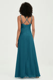 Maxi Chiffon Women's Formal Evening Dresses V Neck Bridesmaid Gowns Dress