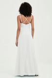 Maxi Chiffon Women's Formal Evening Dresses V Neck Bridesmaid Gowns Dress
