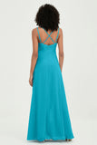 Maxi Chiffon Women's Formal Evening Dresses V Neck Bridesmaid Gowns Dress