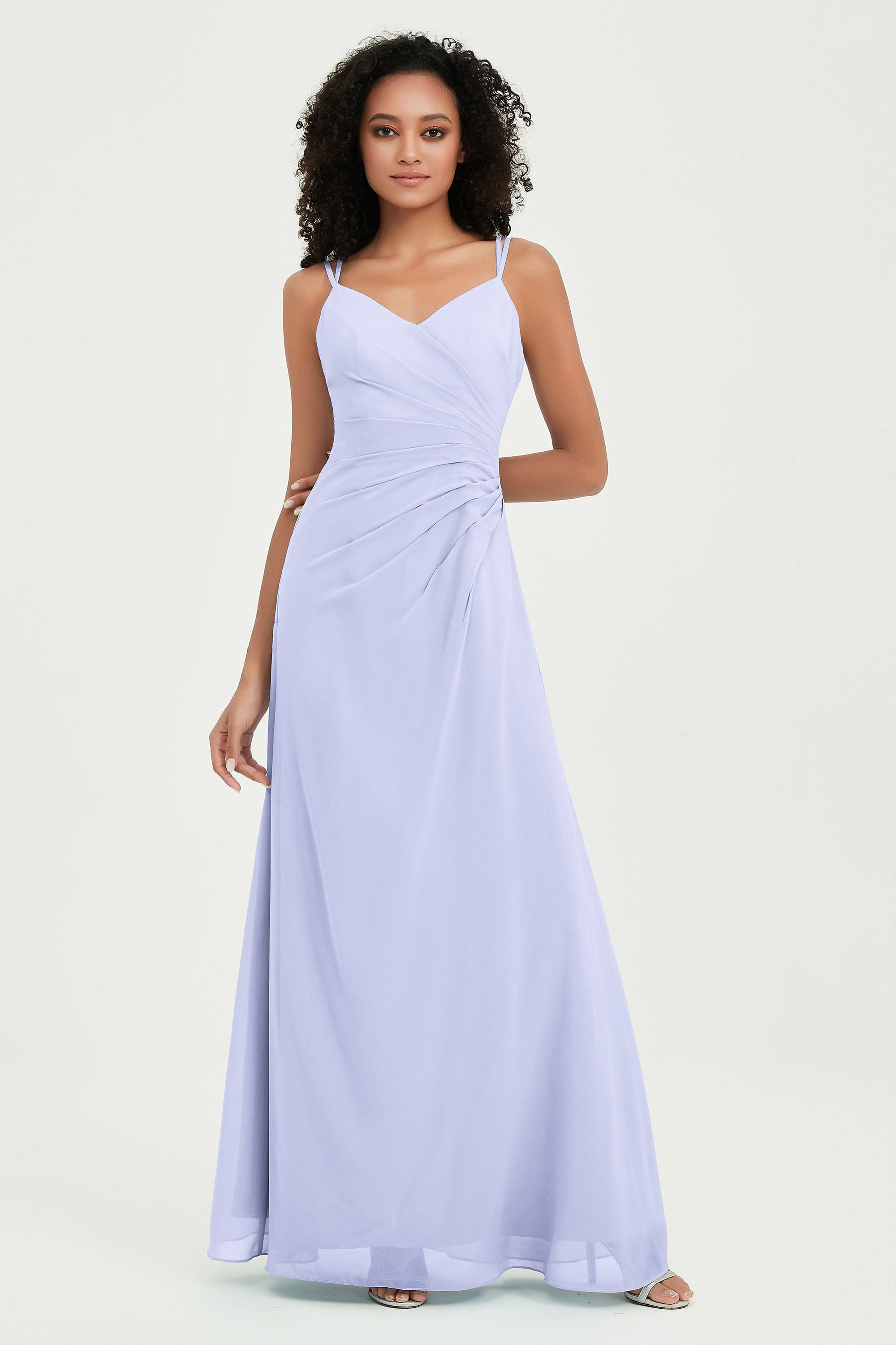 Maxi Chiffon Women's Formal Evening Dresses V Neck Bridesmaid Gowns Dress