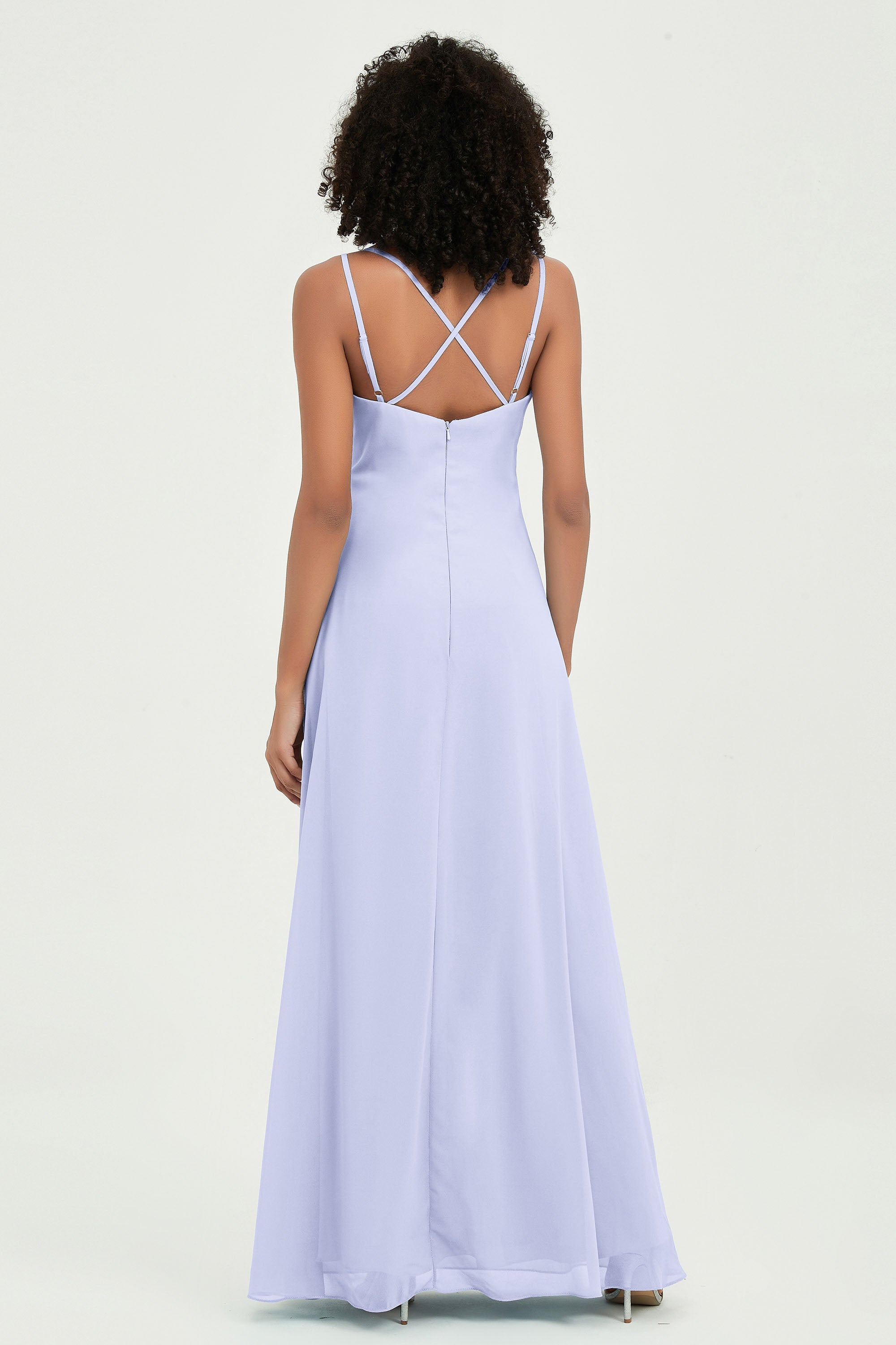 Maxi Chiffon Women's Formal Evening Dresses V Neck Bridesmaid Gowns Dress