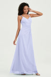 Maxi Chiffon Women's Formal Evening Dresses V Neck Bridesmaid Gowns Dress
