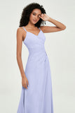Maxi Chiffon Women's Formal Evening Dresses V Neck Bridesmaid Gowns Dress