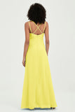 Maxi Chiffon Women's Formal Evening Dresses V Neck Bridesmaid Gowns Dress
