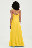 Maxi Chiffon Women's Formal Evening Dresses V Neck Bridesmaid Gowns Dress