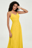 Maxi Chiffon Women's Formal Evening Dresses V Neck Bridesmaid Gowns Dress