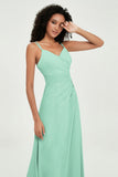 Maxi Chiffon Women's Formal Evening Dresses V Neck Bridesmaid Gowns Dress