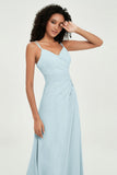 Maxi Chiffon Women's Formal Evening Dresses V Neck Bridesmaid Gowns Dress