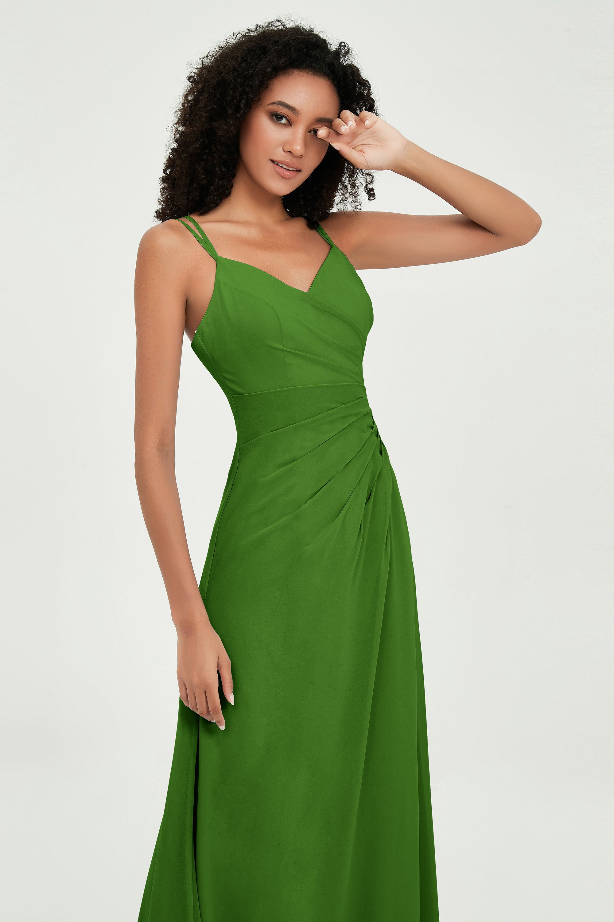 Maxi Chiffon Women's Formal Evening Dresses V Neck Bridesmaid Gowns Dress