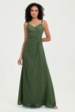 Maxi Chiffon Women's Formal Evening Dresses V Neck Bridesmaid Gowns Dress