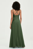 Maxi Chiffon Women's Formal Evening Dresses V Neck Bridesmaid Gowns Dress
