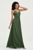 Maxi Chiffon Women's Formal Evening Dresses V Neck Bridesmaid Gowns Dress