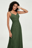 Maxi Chiffon Women's Formal Evening Dresses V Neck Bridesmaid Gowns Dress