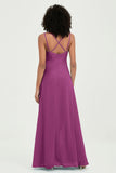 Maxi Chiffon Women's Formal Evening Dresses V Neck Bridesmaid Gowns Dress