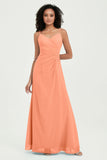 Maxi Chiffon Women's Formal Evening Dresses V Neck Bridesmaid Gowns Dress