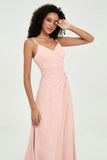Maxi Chiffon Women's Formal Evening Dresses V Neck Bridesmaid Gowns Dress
