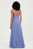 Maxi Chiffon Women's Formal Evening Dresses V Neck Bridesmaid Gowns Dress