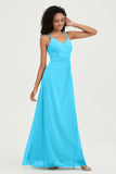 Maxi Chiffon Women's Formal Evening Dresses V Neck Bridesmaid Gowns Dress
