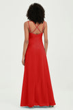 Maxi Chiffon Women's Formal Evening Dresses V Neck Bridesmaid Gowns Dress