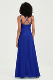 Maxi Chiffon Women's Formal Evening Dresses V Neck Bridesmaid Gowns Dress