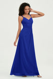 Maxi Chiffon Women's Formal Evening Dresses V Neck Bridesmaid Gowns Dress