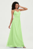 Maxi Chiffon Women's Formal Evening Dresses V Neck Bridesmaid Gowns Dress