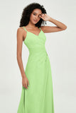 Maxi Chiffon Women's Formal Evening Dresses V Neck Bridesmaid Gowns Dress
