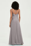 Maxi Chiffon Women's Formal Evening Dresses V Neck Bridesmaid Gowns Dress