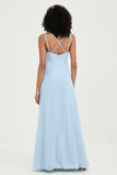 Maxi Chiffon Women's Formal Evening Dresses V Neck Bridesmaid Gowns Dress