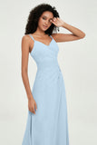 Maxi Chiffon Women's Formal Evening Dresses V Neck Bridesmaid Gowns Dress
