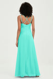 Maxi Chiffon Women's Formal Evening Dresses V Neck Bridesmaid Gowns Dress