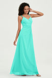 Maxi Chiffon Women's Formal Evening Dresses V Neck Bridesmaid Gowns Dress