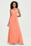 Maxi Chiffon Women's Formal Evening Dresses V Neck Bridesmaid Gowns Dress
