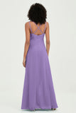 Maxi Chiffon Women's Formal Evening Dresses V Neck Bridesmaid Gowns Dress