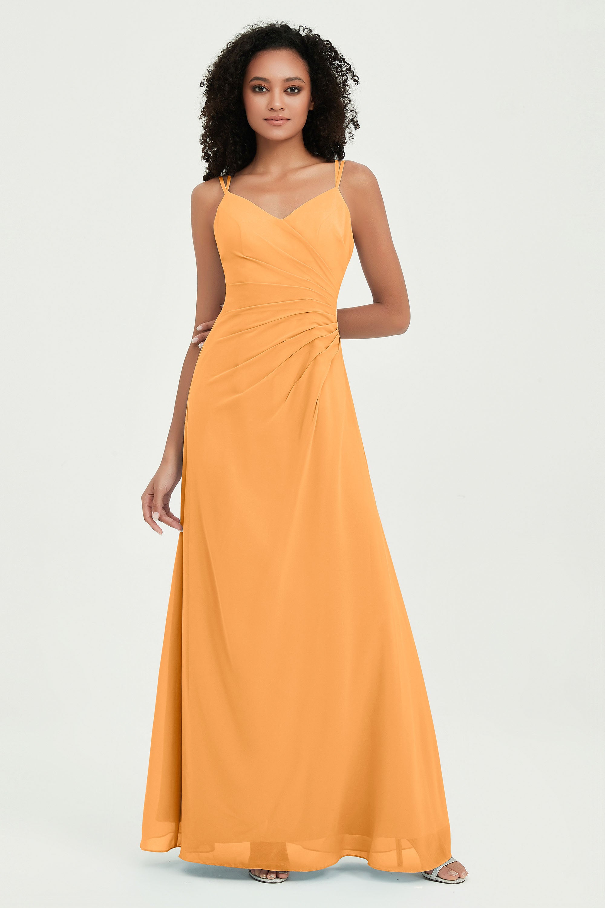 Maxi Chiffon Women's Formal Evening Dresses V Neck Bridesmaid Gowns Dress