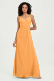 Maxi Chiffon Women's Formal Evening Dresses V Neck Bridesmaid Gowns Dress