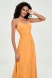 Maxi Chiffon Women's Formal Evening Dresses V Neck Bridesmaid Gowns Dress
