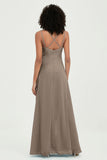 Maxi Chiffon Women's Formal Evening Dresses V Neck Bridesmaid Gowns Dress