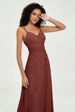 Maxi Chiffon Women's Formal Evening Dresses V Neck Bridesmaid Gowns Dress
