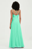 Maxi Chiffon Women's Formal Evening Dresses V Neck Bridesmaid Gowns Dress