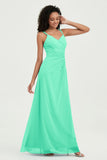 Maxi Chiffon Women's Formal Evening Dresses V Neck Bridesmaid Gowns Dress