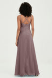 Maxi Chiffon Women's Formal Evening Dresses V Neck Bridesmaid Gowns Dress