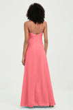 Maxi Chiffon Women's Formal Evening Dresses V Neck Bridesmaid Gowns Dress