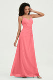 Maxi Chiffon Women's Formal Evening Dresses V Neck Bridesmaid Gowns Dress