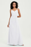 Maxi Chiffon Women's Formal Evening Dresses V Neck Bridesmaid Gowns Dress